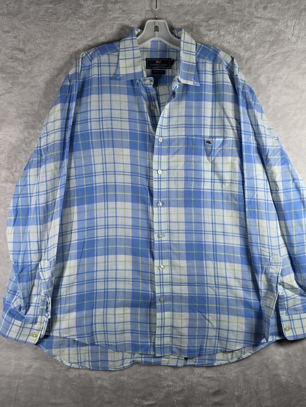 Vineyard Vines Tucker Button Down Shirt Mens Size Extra Large Blue Plaid Cotton